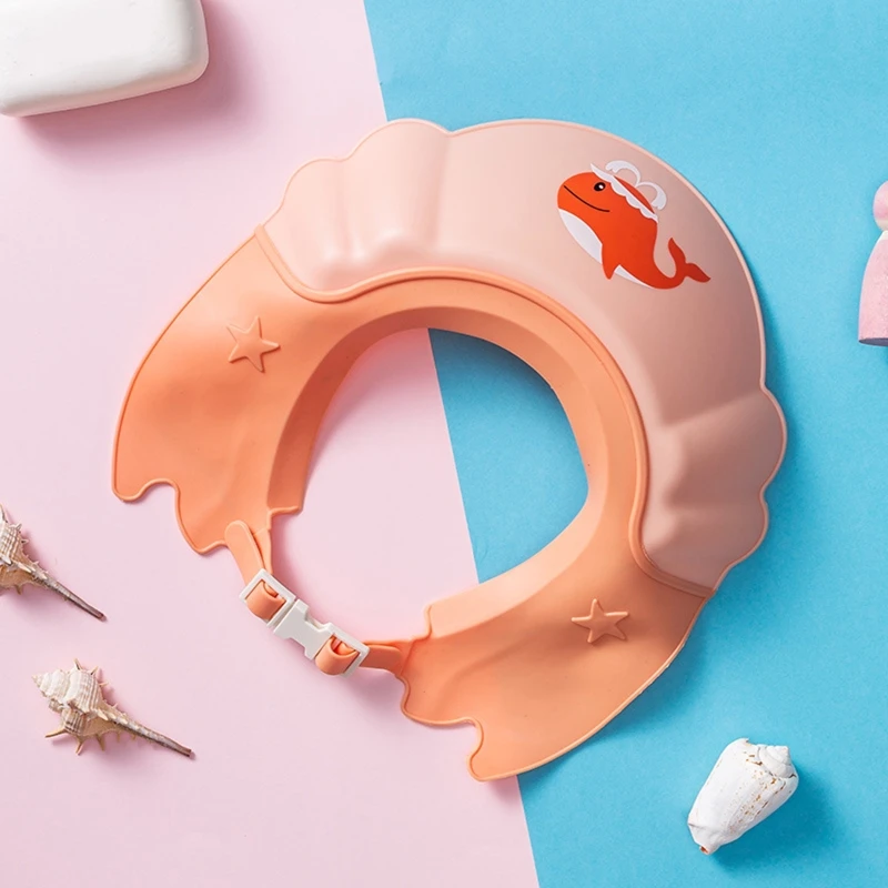 

Children Shampoo Cartoon Whale Shower Hat Adjustable Baby Bathing for Kids Baby Infant Protect Eye Waterproof