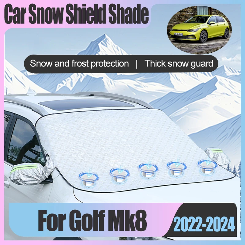 Для Volkswagen VW Golf Mk8 2022 ~ 2024 зимний автомобильный снегозащитный козырек Магнитный