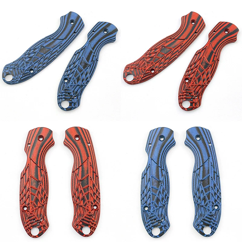 

G10 Material Spider Web Pattern Folding Knife Scales Grip Patches for Spyderco Paramilitary 3 Para3 C223 Handle DIY Make Parts