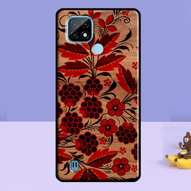 Tree Flower Bamboo Wood For OPPO Realme 8i 7 8 Pro C21 C3 GT Neo 2 Master Case OnePlus 9R 8T 9 Nord |