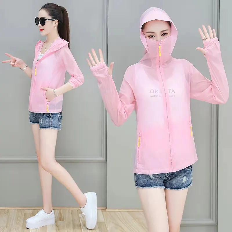 

Women Sunscreen Jacket Summer Quick Dry Casual Sun Protective Jacket Big Size Thin Windbreaker Breathable Outdoor Anti Uv Coat