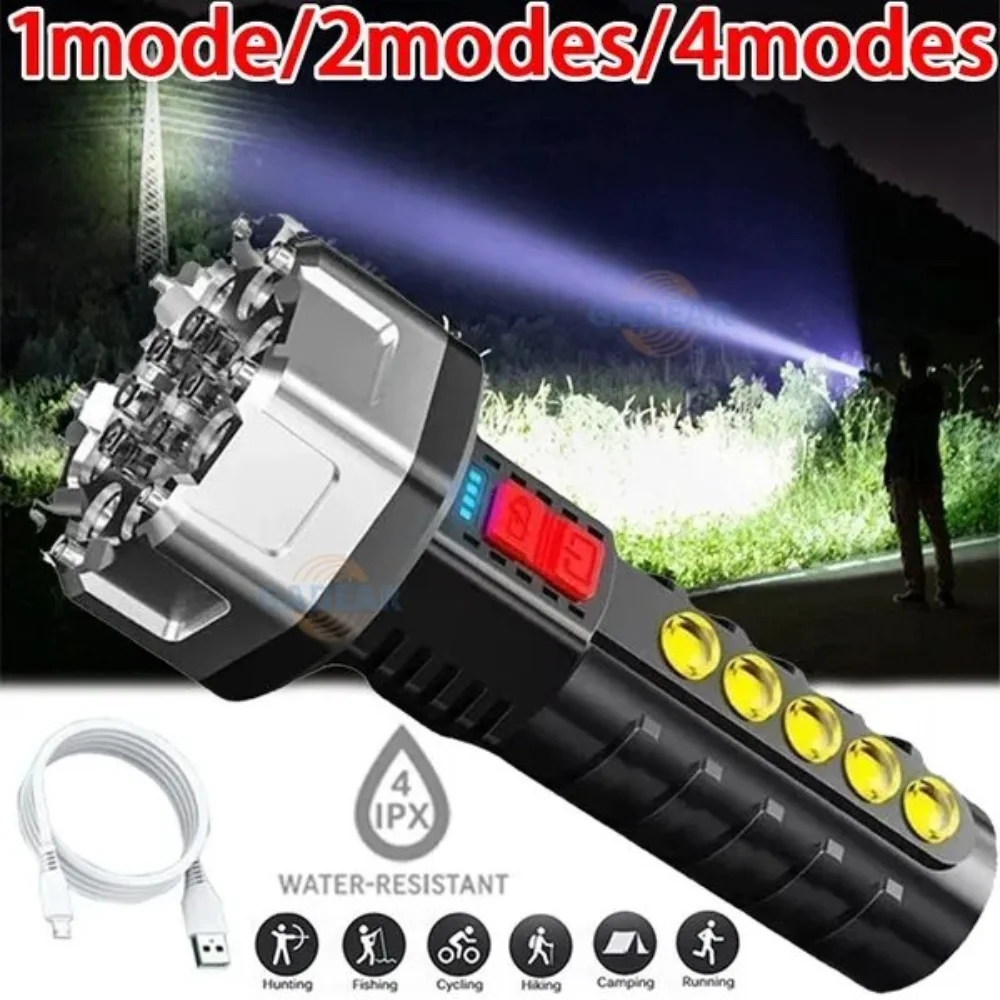 

17 LED Flashlight 5 COB Super Bright USB Rechargeable Tactical Torch Portable Flash Light Outdoor Emergency Lighting Light
