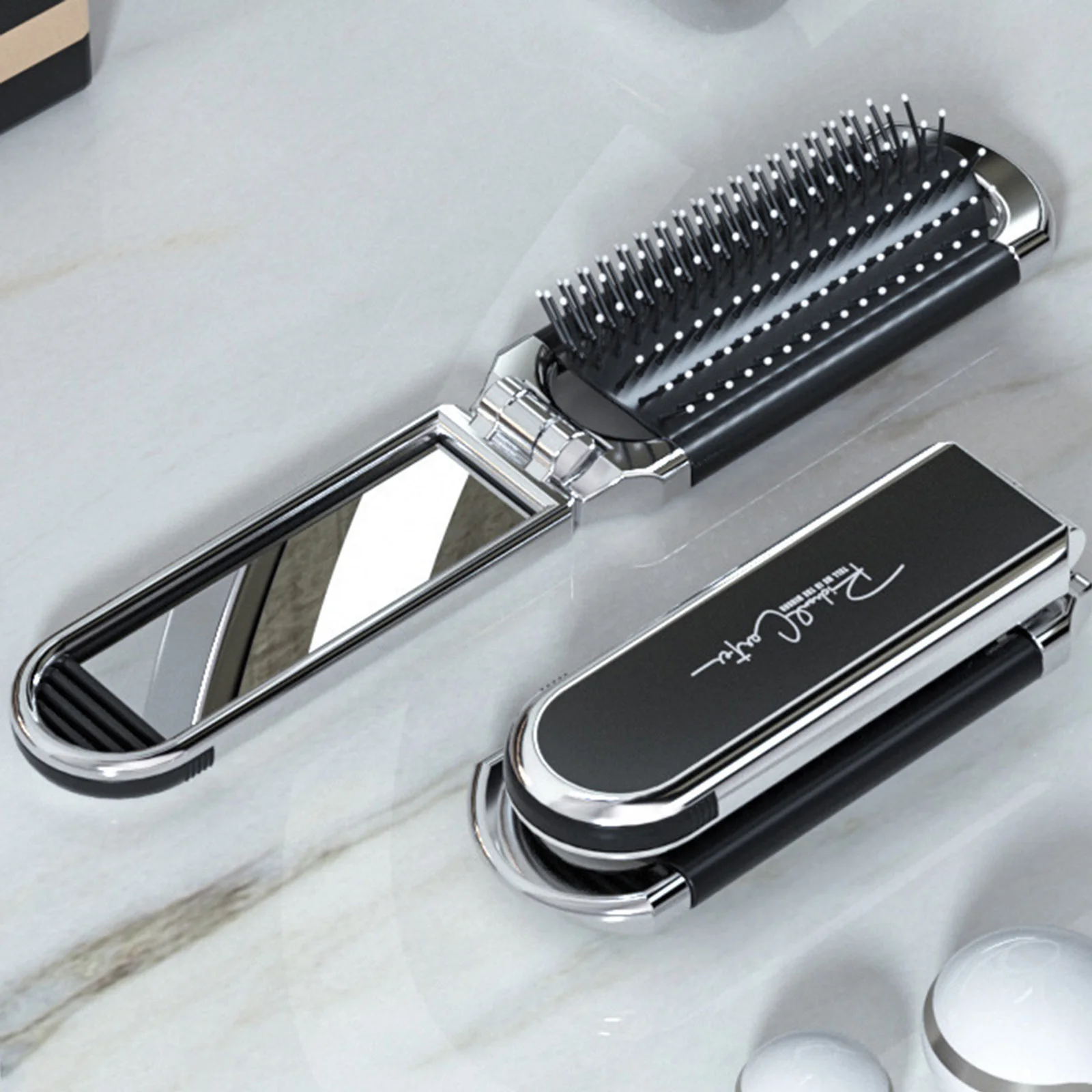 2 в 1 мини-портативная складная расческа зеркало алмазная воздушная подушка