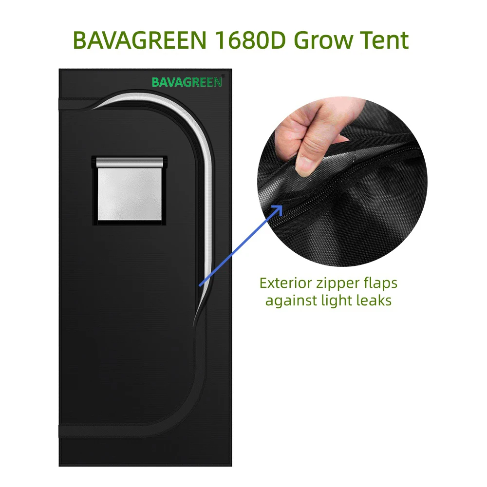 Фото BAVAGREEN Preminum 1680D Diamond Oxford Canvas Grow Tent 60x60x180cm Прочная молния для комнаты для выращивания комнатных растений в саду Набор для выращивания №2