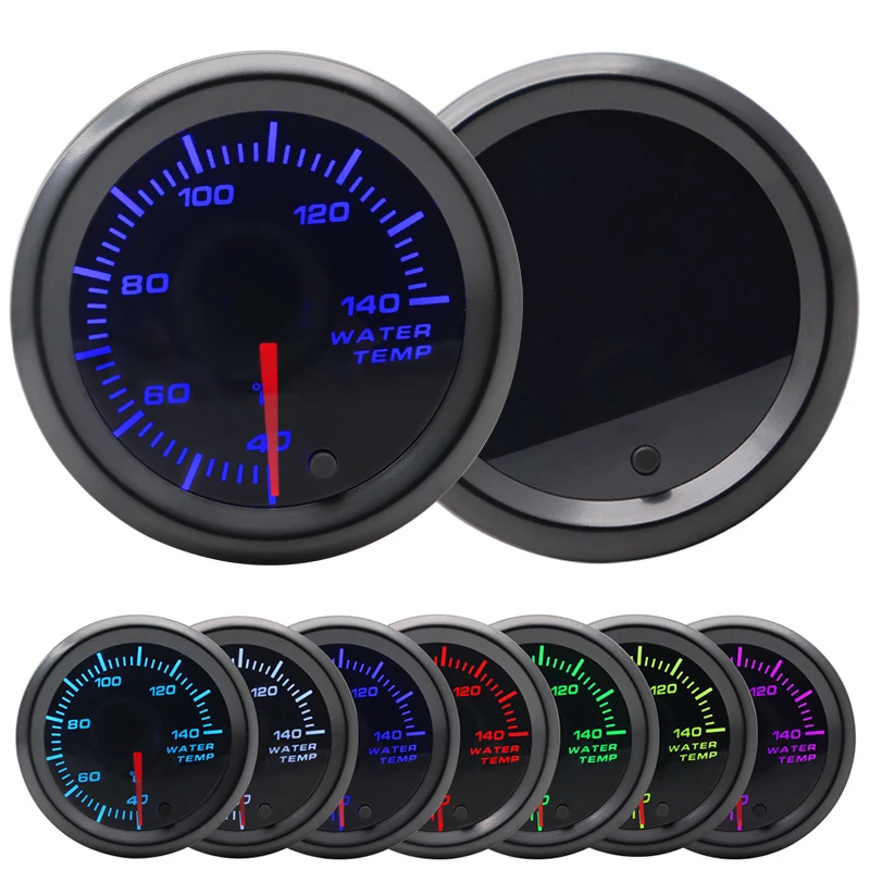 

DepoTuning 2" 52mm Tinted 7 Colors LED Display Water Temperature Gauge 1/8 NPT Sensor 12V Car Gauge
