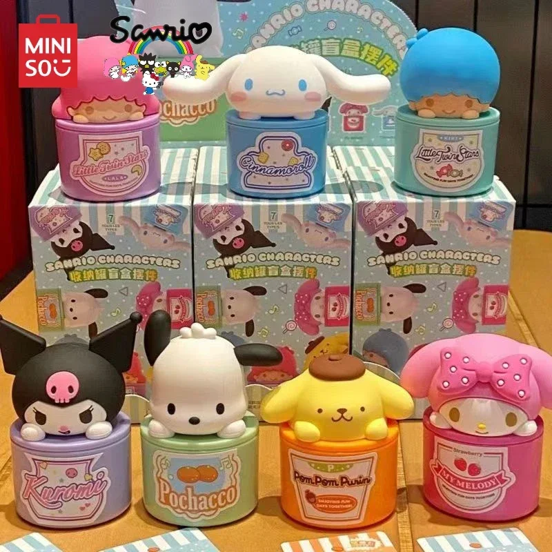 MINISO Sanrio декоративная банка для хранения коричная картинка Kuromi Pachacco Cinnamoroll My Melody