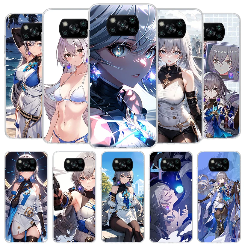 Чехол для телефона Honkai Star Rail Bronya Rand Xiaomi Poco X6 X5 X4 Nfc X3 Pro F6 F5 F4 Gt F3 F2 F1 M5S M4 M3 мягкие