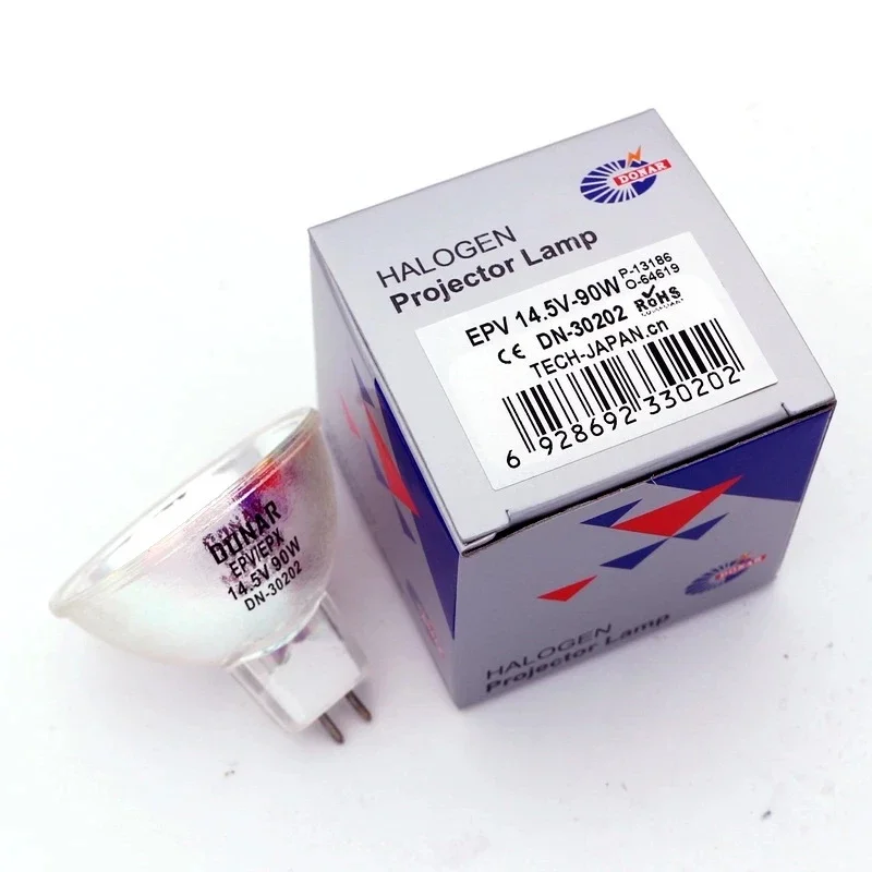Фото Галогенная лампа EPV 14.5V 90W EPV/EPX 14.5V90W JCR14.5V-90W 13186 64619 для стоматологического микроскопа с оптоволоконной подсветкой №1