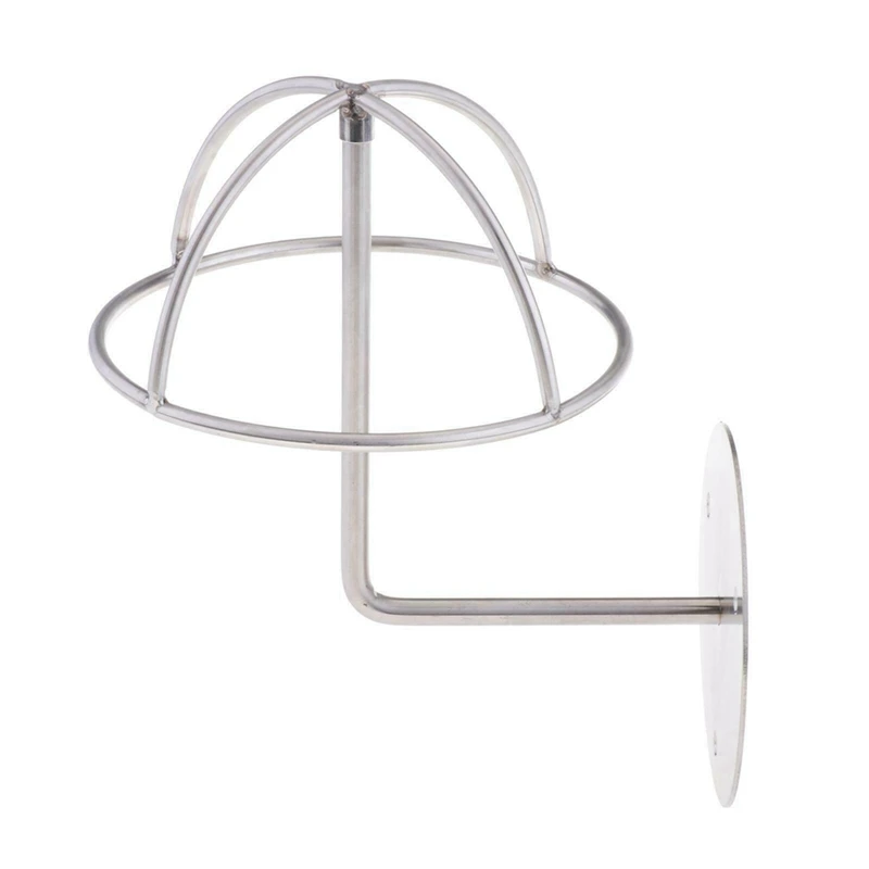

Practical Entryway Wall Mounted Stainless Metal Hat Wig Display Rack Holder Dome Shape