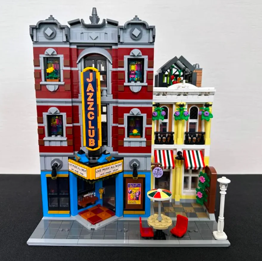 

Creative Expert Jazz Club Pizzeria Shop Model Diner Bank Cafe Corner Toys Building Blocks Bricks Compatible 10312 Kid Toys Gift