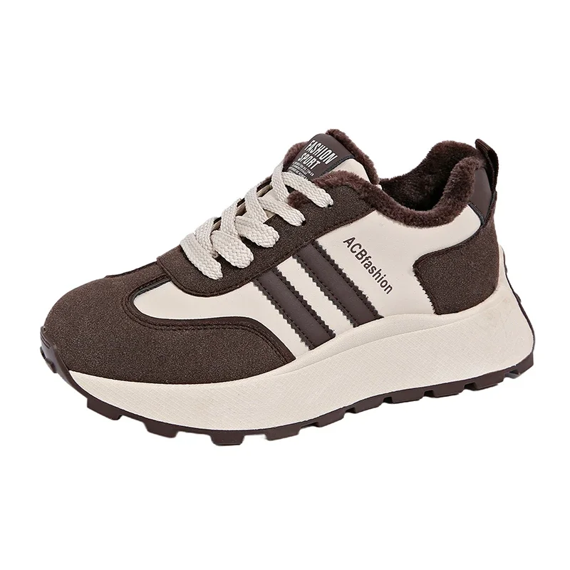 Кроссовки на высокой платформе нескользящая прогулочная обувь танкетке женская