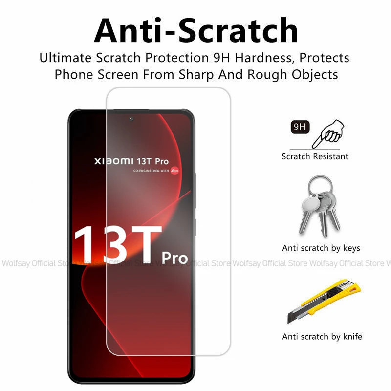 2/4 шт. Защитное стекло для Xiaomi 13T Pro