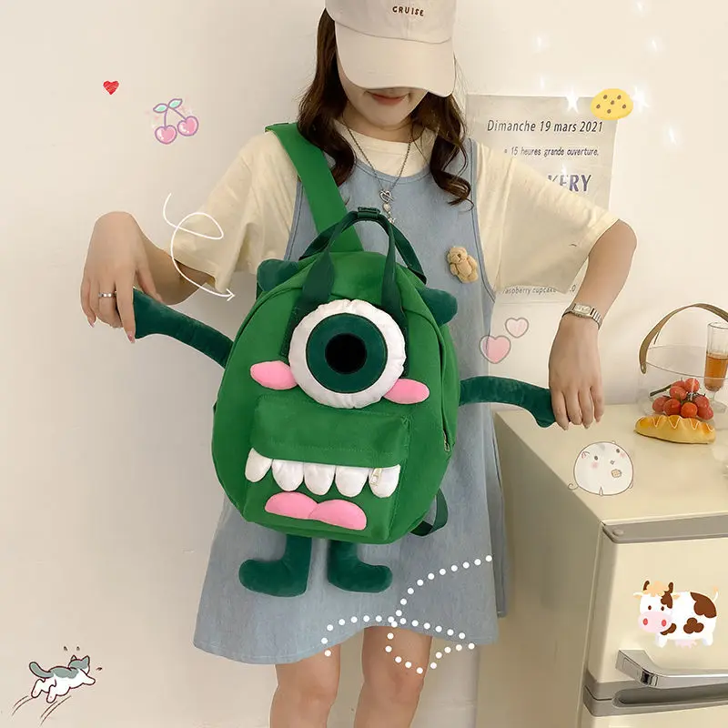 

Monsters University Mike Cartoon Both Backpack Shoulder Bag Messenger Handbag Storage Bag Travel Bag Studentsgirl Gift