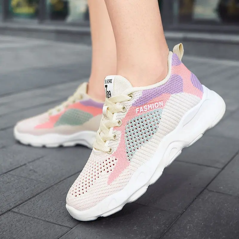 

Flats Running Tennis Female White Sneakers Ladies Shoes for Women 2023 Summer Soft Sole Fashion Breathable Mesh Casual Walking