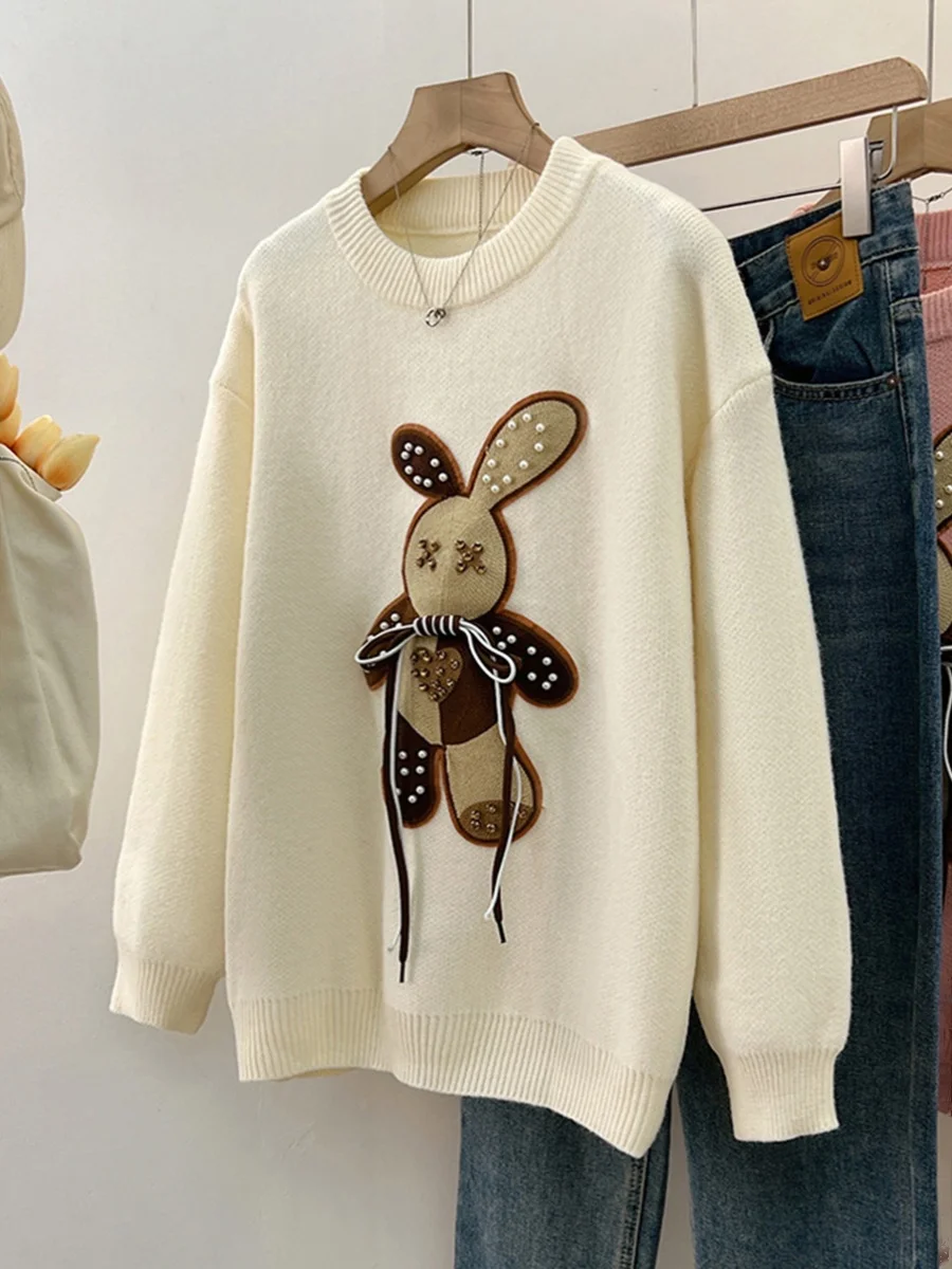 Свитер женский новинка 2023 осенне-зимний с бусинами в стиле вестерн уменьшение