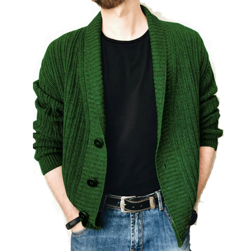 Men's Spring and Autumn Casual Cardigan Sweater Knitted Jacket Slim Fit Polo Comfortable 7 Colors Available Thin Menswear