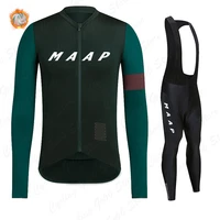 2022 maap winter cycling clothing men long sleeves thermal fleece cycling jersey set bicycle clothing mtb maillot bike uniform