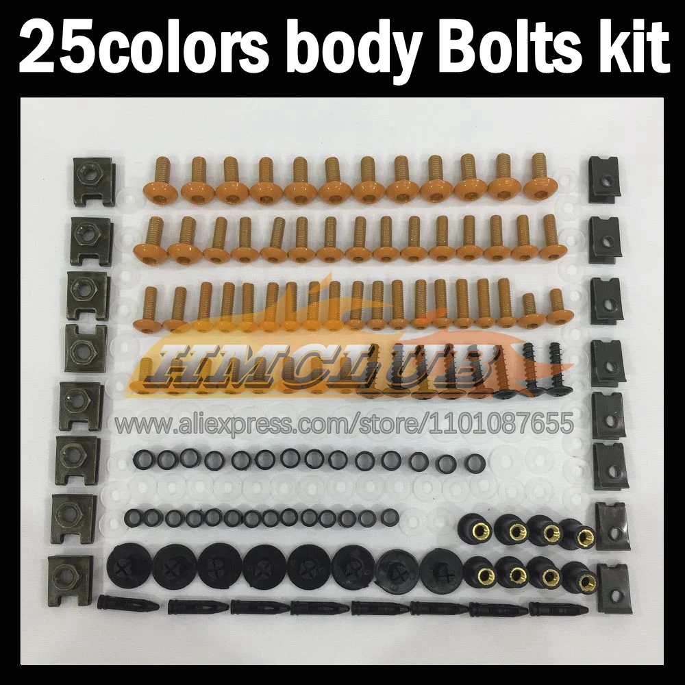 

268ps Full Screws Kit Body bolt For YAMAHA YZF R1 1000 CC YZF1000 YZF-R1 YZFR1 04 05 06 2004 2005 2006 Fairing bolts screw NutS