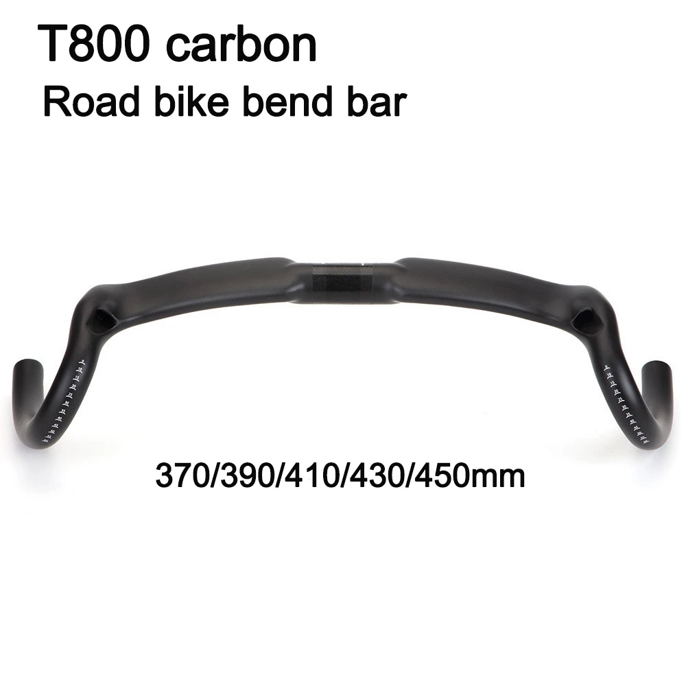 

Carbon Road Bike Handlebar Bend Bicycle Bar 31.8mm 370/390/410/430/450mm 30 Degree Outside Matte Black Cycling Accessories