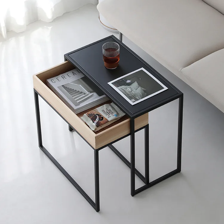 

Nordic Rectangle Side Table for Small Apartment Living Room Sofa Coffee Tables Simple Modern Home Furniture Storage Drawer Table