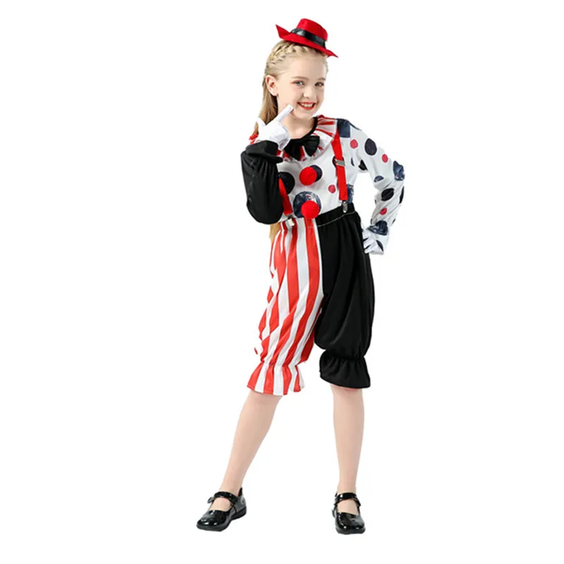 

Детский смешной костюм клоуна на Хэллоуин для представлений, смешной костюм для косплея, представления, униформа фокусника, костюмы