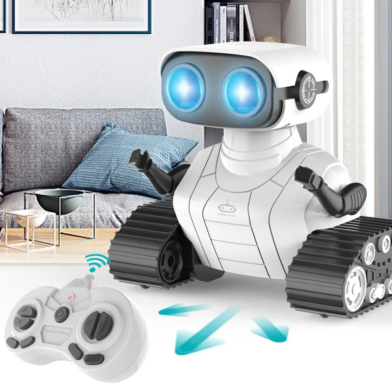 

Robot Toys for Kids Rechargeable RC Robot with Auto Demonstration,Flexible Head & Arms,Dance Moves,Music,LED Eyes,Kids Toys Gift