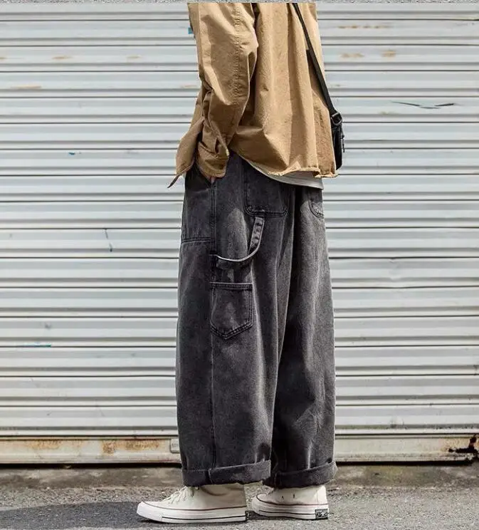 Men's Jeans Men's Loose Straight Wide Leg Pants Youth Casual Large Size Jeans