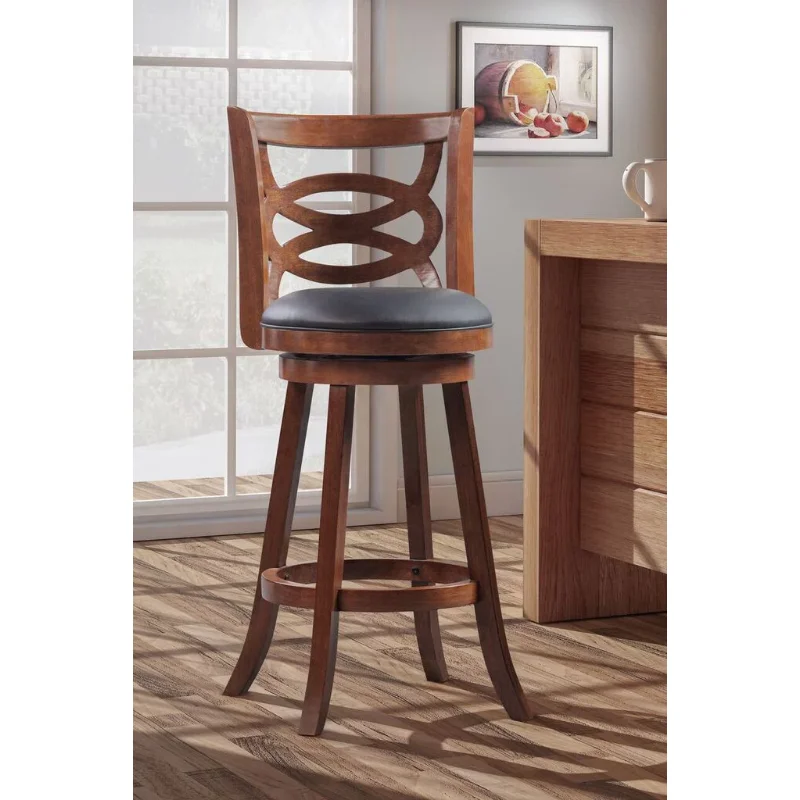 

Siena Bar Stool with 360-Degree Swivel, Walnut