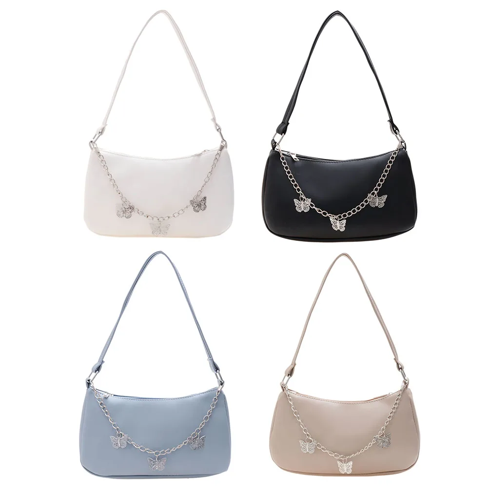 

2023 New Fashion Vintage Women's Handbags PU Leather Butterfly Chain Shoulder Underarm Bag Casual Women Shoulder Bags