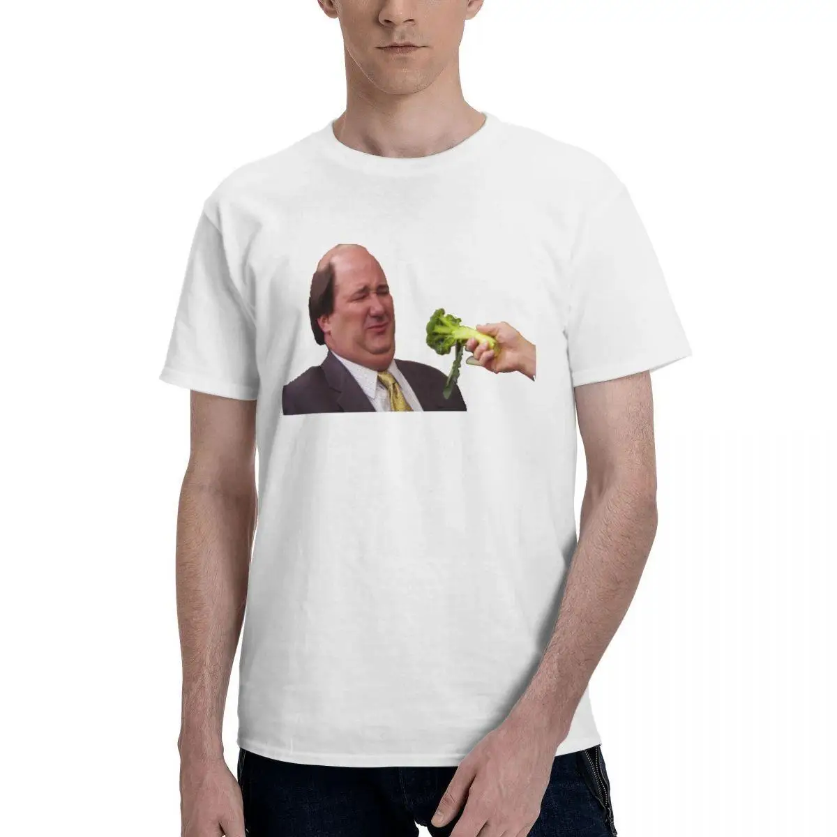 

The Office Kevin Doesn't Like Broccoli T Shirts for Men Cotton Vintage T-Shirts O Neck Tee Shirt Short Sleeve Clothing Summer