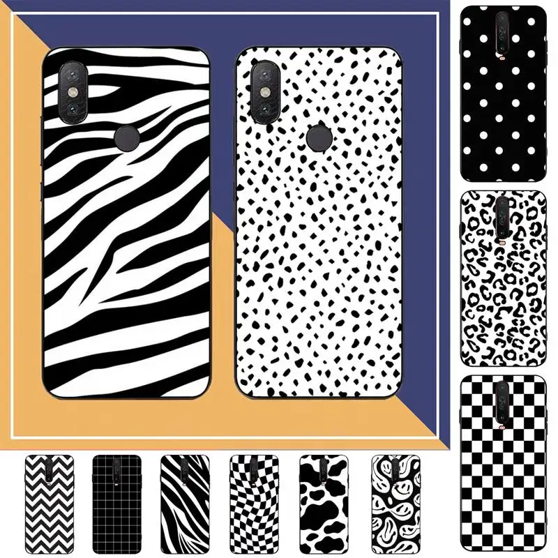 

Black and white Dalmatian Cow zebra texture Phone Case for Redmi Note 8 7 9 4 6 pro max T X 5A 3 10 lite pro