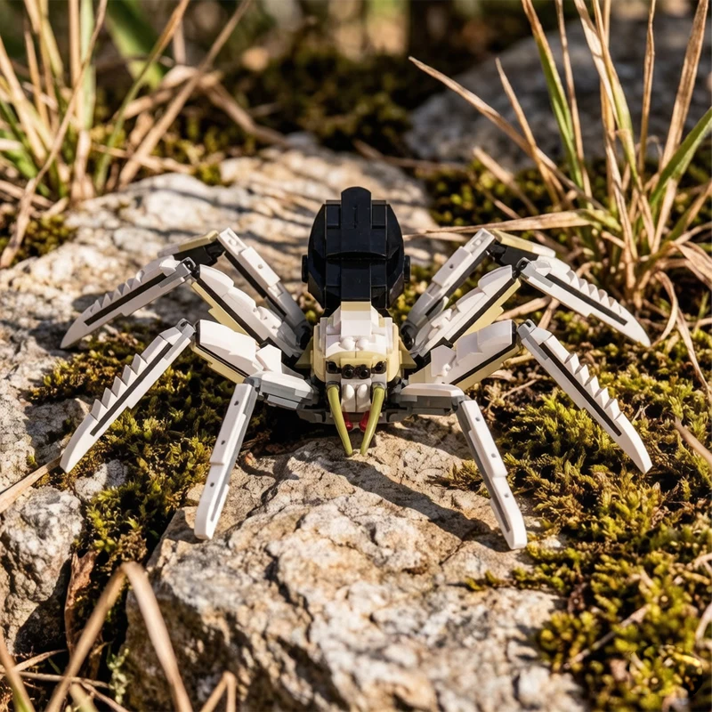 Фото Абсолютно новая модель животного - 76989 Тарантул MOC-154945, конструктор из 447 деталей, подарок для самостоятельной сборки, рождественский подарок, забавная игрушка №1