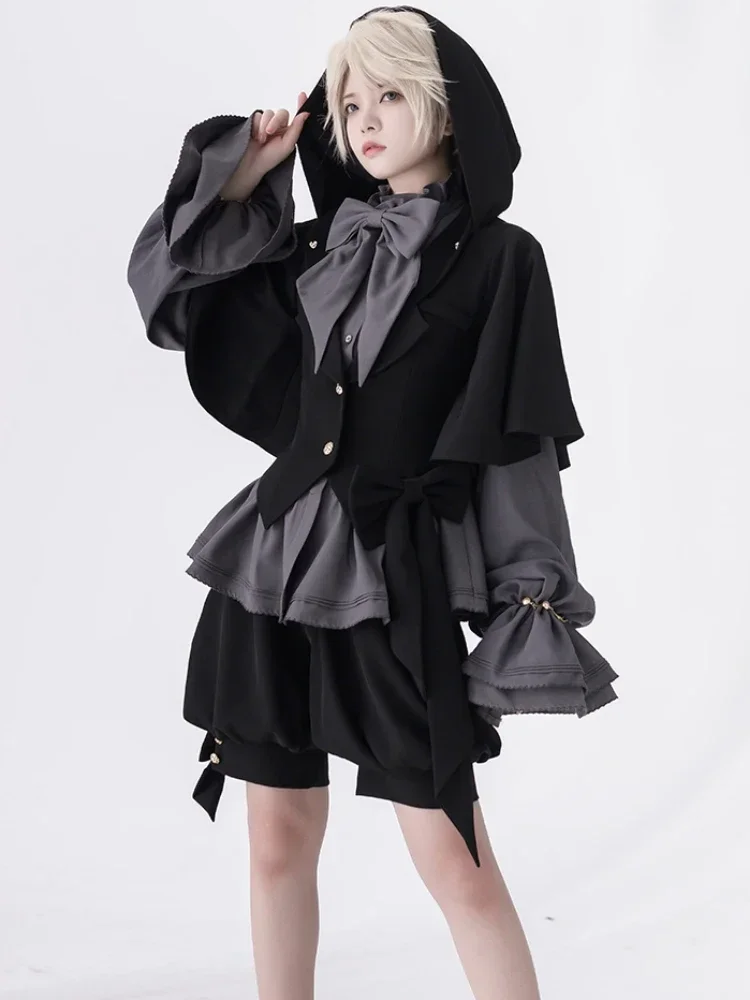 ~ Rabbit Run~Ouji Лолита Куртка/Короткие брюки/Блузка Винтажное темное милое крутое