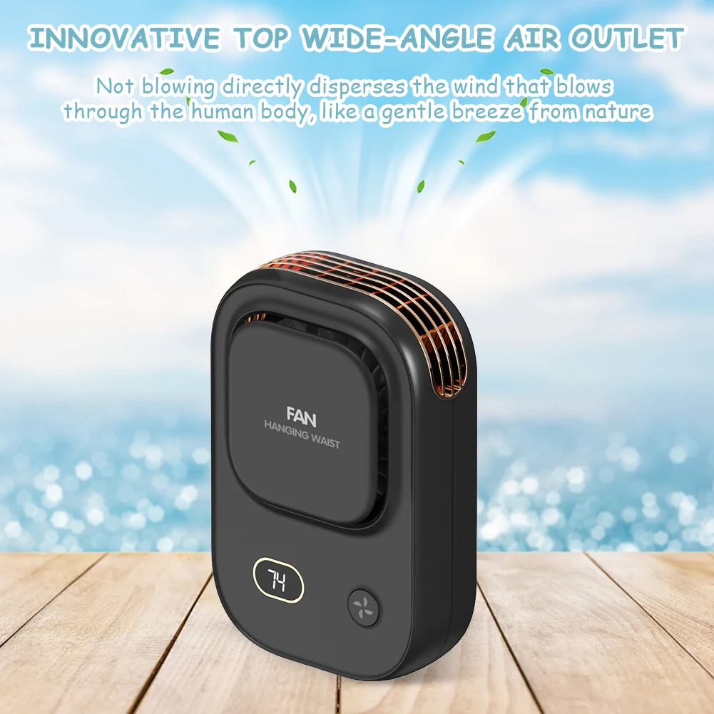 Портативный вентилятор с зажимом для талии носимый на ремень 3-скоростной
