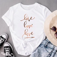 2022 love letter printed t shirts women clothes short sleeve o neck printed t shirt femme