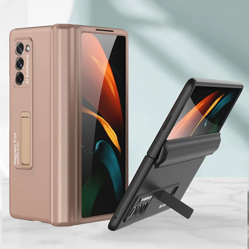 Фото Чехол с магнитной петлей в комплекте для Samsung Galaxy Z Fold 2 5G, противоударная защитная подставка, матовый чехол для Galaxy Z Fold2, чехол №1