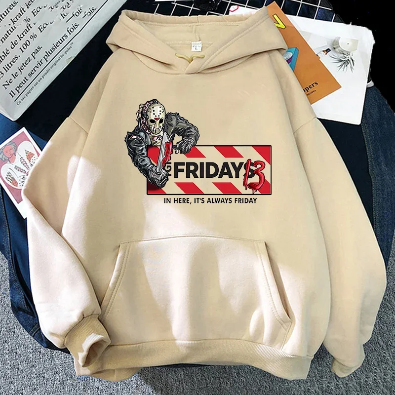 

Horror Movie 13th Friday Jason Voorhees Graphic Hoodie Prevalent Y2k Sweatshirt Men/women Autumn Fleece Clothing Loose Pullovers