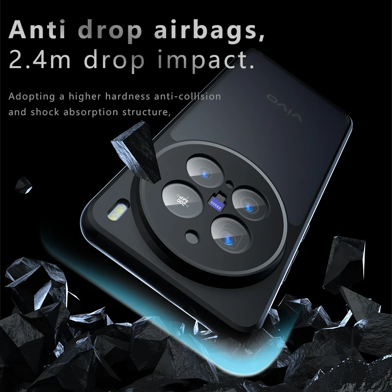 Чехол для VIVO X200 Pro противоударный тонкий задняя крышка прозрачный матовый ТПУ + ПК