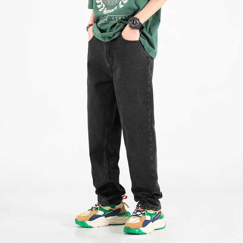 Baggy Blue Black Jeans Men Fashion Retro Straight Jeans Men Streetwear Hip-hop Loose Denim Pants Mens Trousers Large Size M-5XL