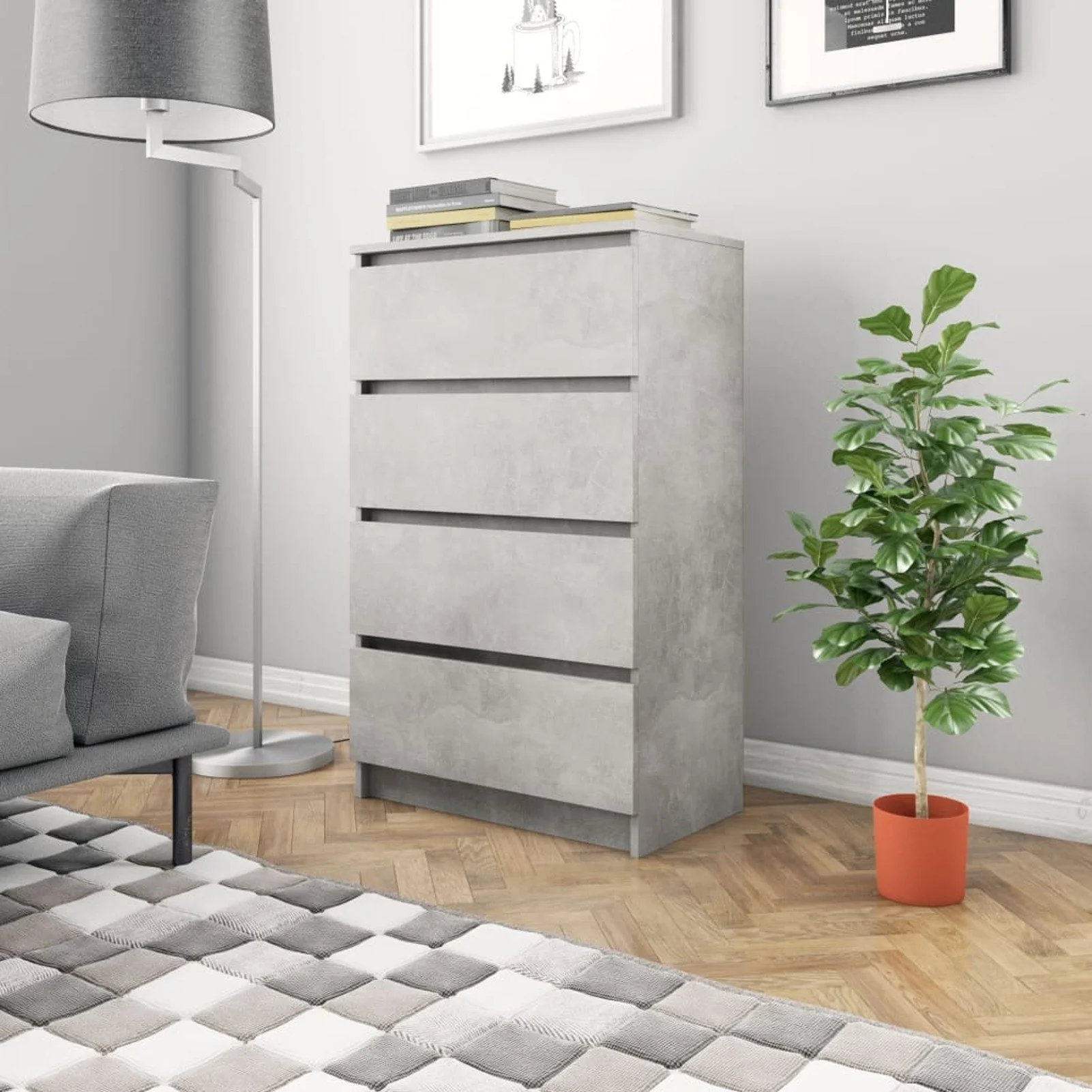 

Sideboard Concrete Gray 23.6"x13.8"x38.8" Chipboard