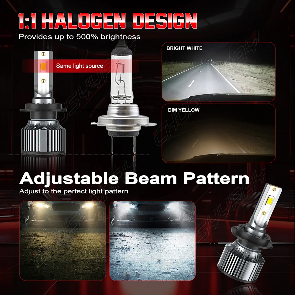 CHUSYYRAY 2PCS H4 H7 H11 Автомобильные фары Супер яркие светодиодные дальнего ближнего