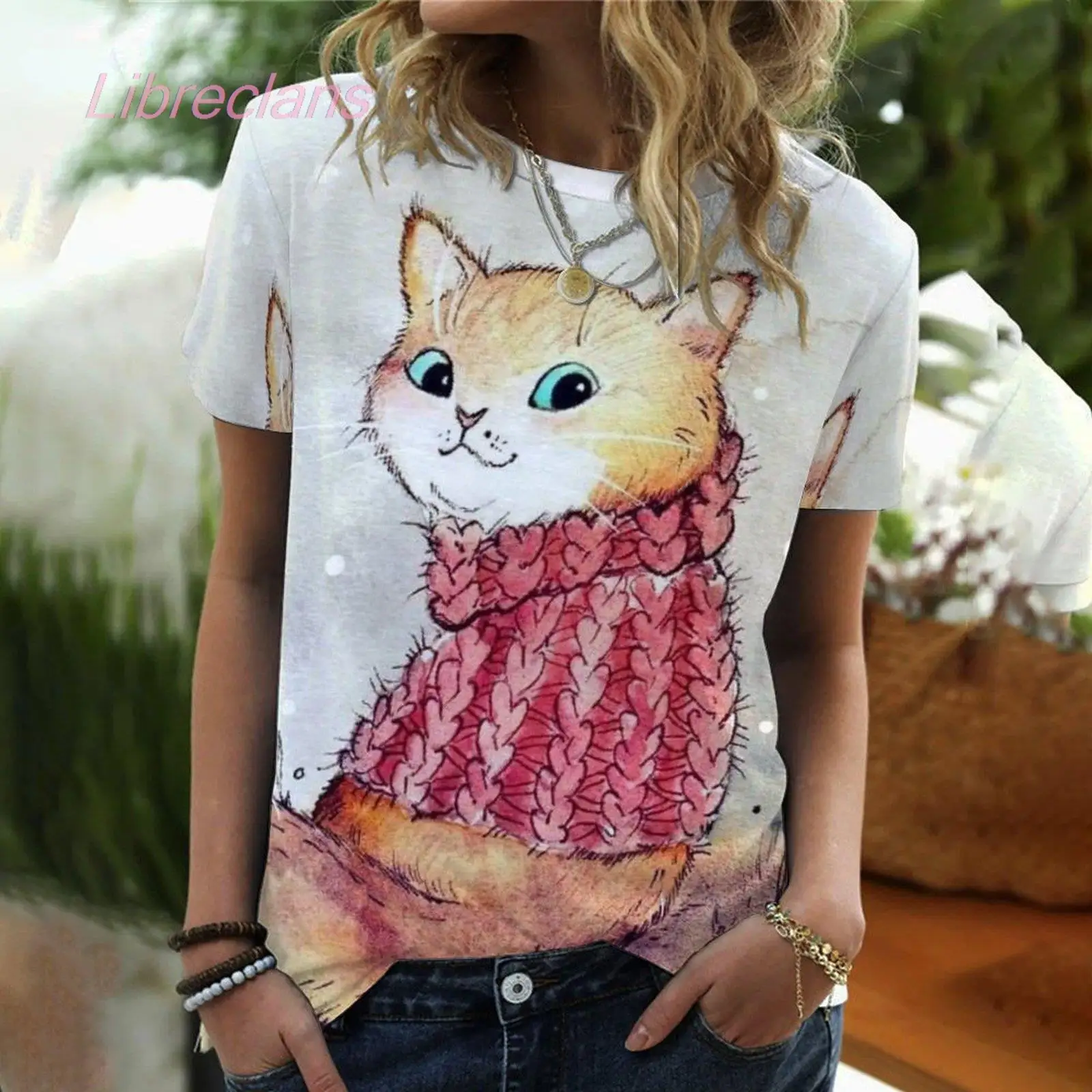 

Vintage Design Summer T Shirts Women Animal Cat 3D Print Girls Short Sleeve Oversized Fashion T Shirts Girls Kids Clothing Tops