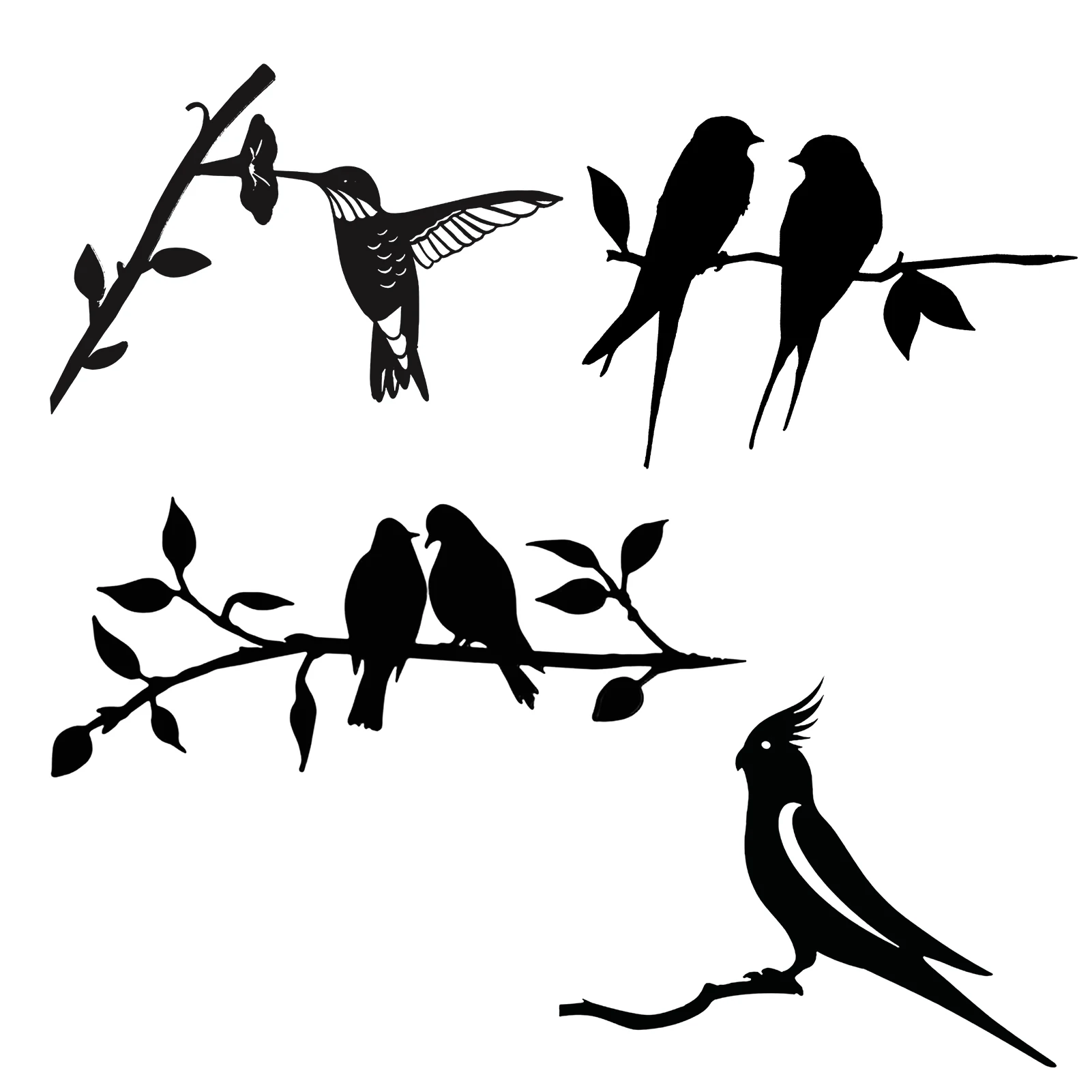 

Hummingbird Metal Bird Decoration Black Wrought Iron Bird On Branch Animals Garden Silhouette Hummingbird Silhouette Garden
