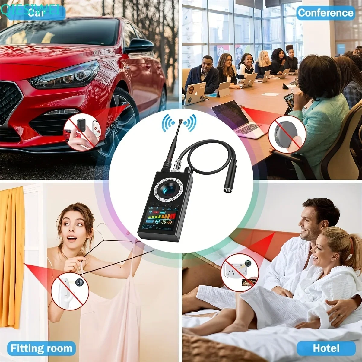 Фото Новый детектор скрытой камеры K19 с защитой от подслушивания, RF беспроводной GSM сигнал, прослушивание, GPS-трекер, шпионские гаджеты, детектор ошибок №5