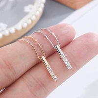 exquisite fashion necklace sweet romantic shiny natural diamond necklace simple geometric long clavicle chain