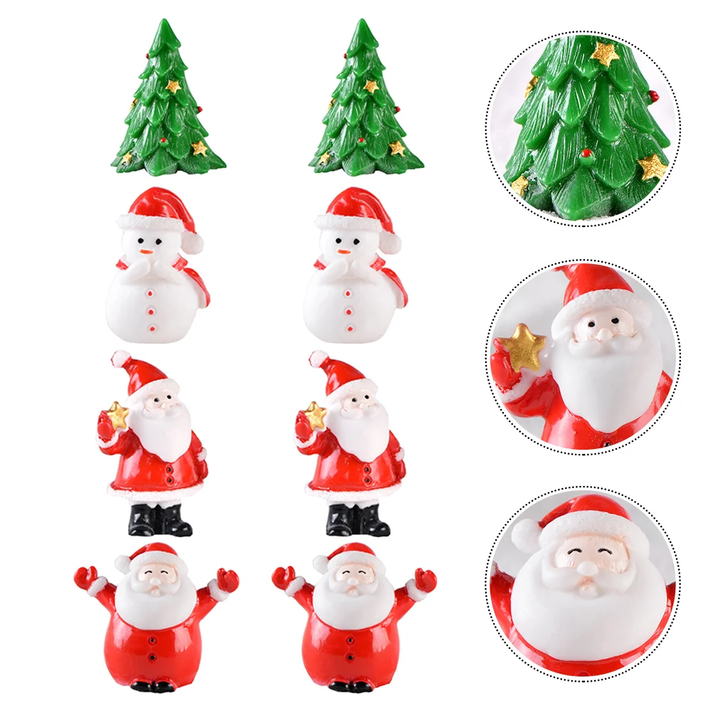 

Christmas Miniature Mini Figurines Figurine Resin Ornament Table Miniaturestree Ornaments Party Snowmanmicro Decorationsgarden
