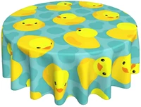 yellow rubber ducks round tablecloth 60 inch circular table cover tabletop decoration waterproof table cloths for dining table