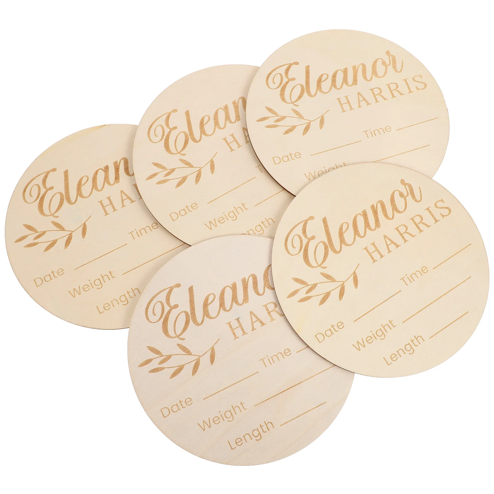 

5pcs Birth Announcement Sign Name Signs Personalized Wood Name Signs For Nursery