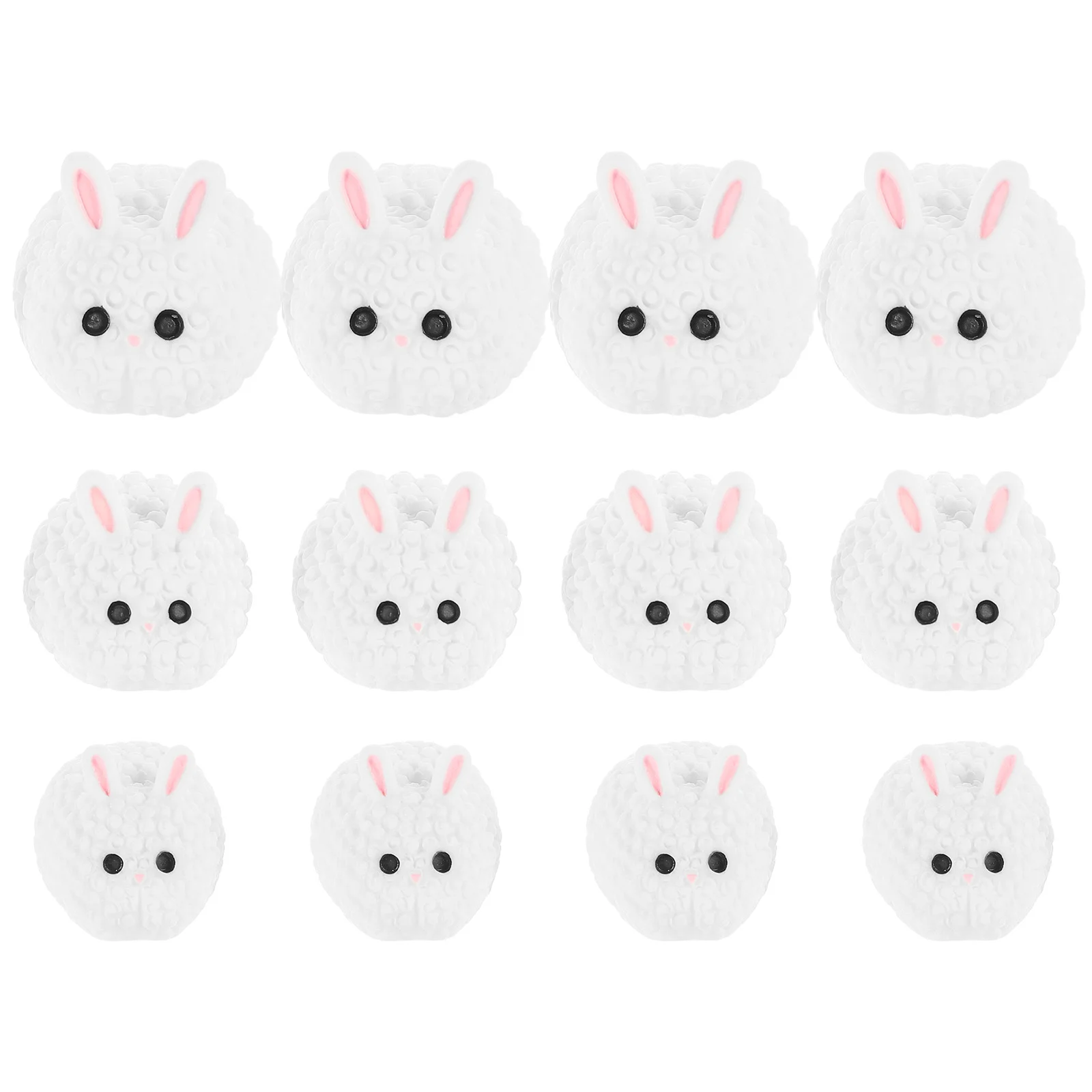 

12 Pcs Small Bunny Statue Rabbit Resin Sculpture Moss Outdoor Garden Decor Ornament
