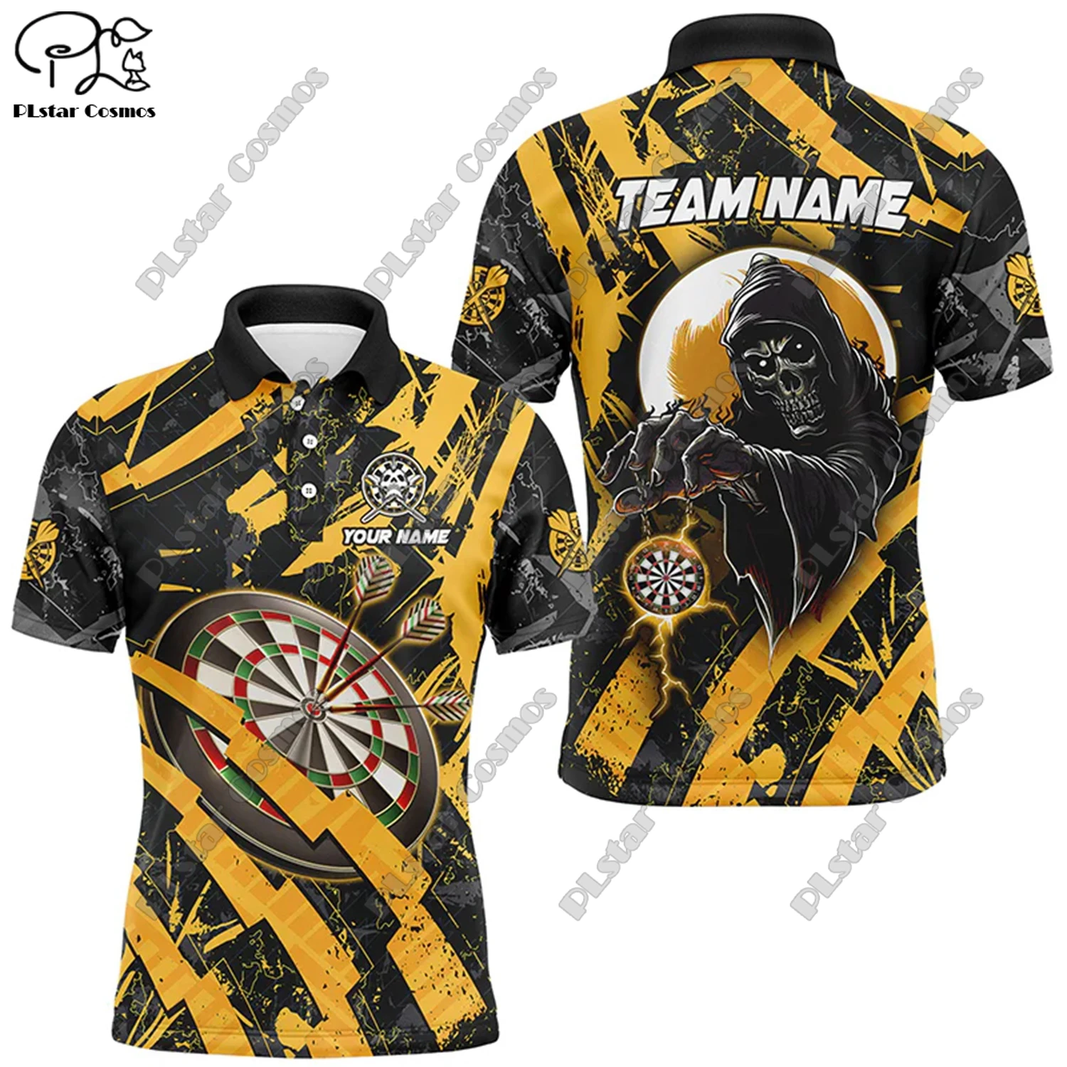 Футболка-поло с 3D-принтом пламени универсальная для отдыха спорта